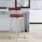 Armen Living Madrid 26" Counter Height Swivel Red Faux Leather and Brushed Stainless Steel Bar Stool LCMABABSRED26 - alternate 8